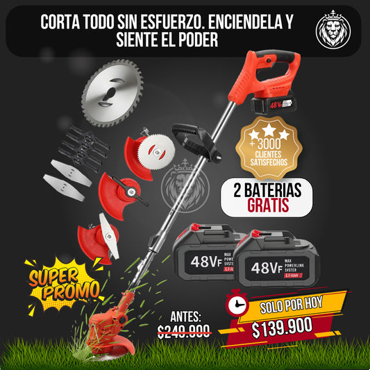 CORTADORA CESPED INALAMBRICA + 2 BATERIAS